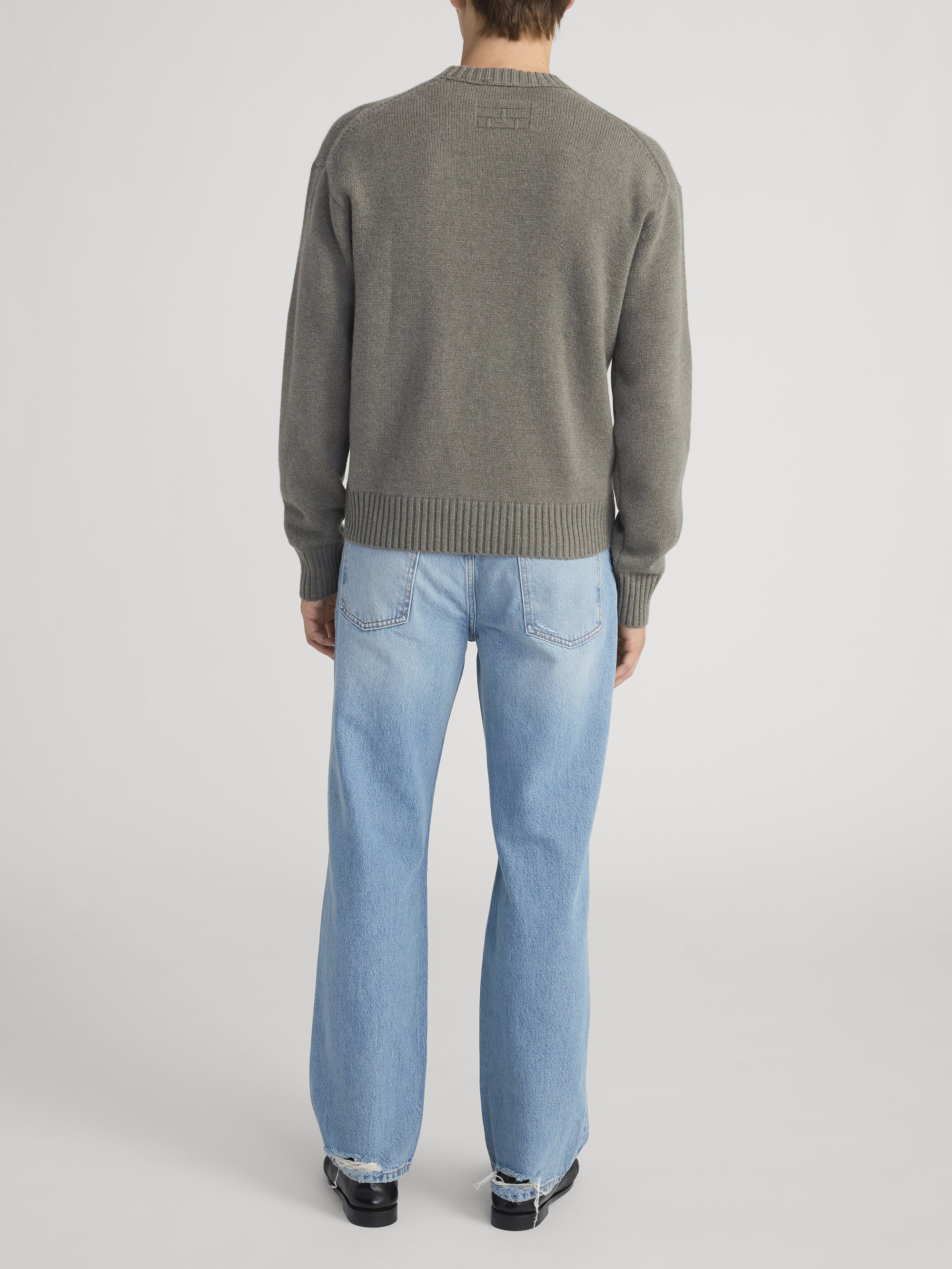 Cashmere Crewneck Sweater -- Smoky Green