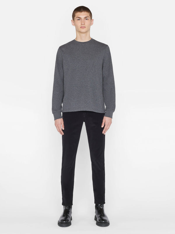 Duo Fold Long Sleeve Crew in Heather Charcoal Grey – FRAME