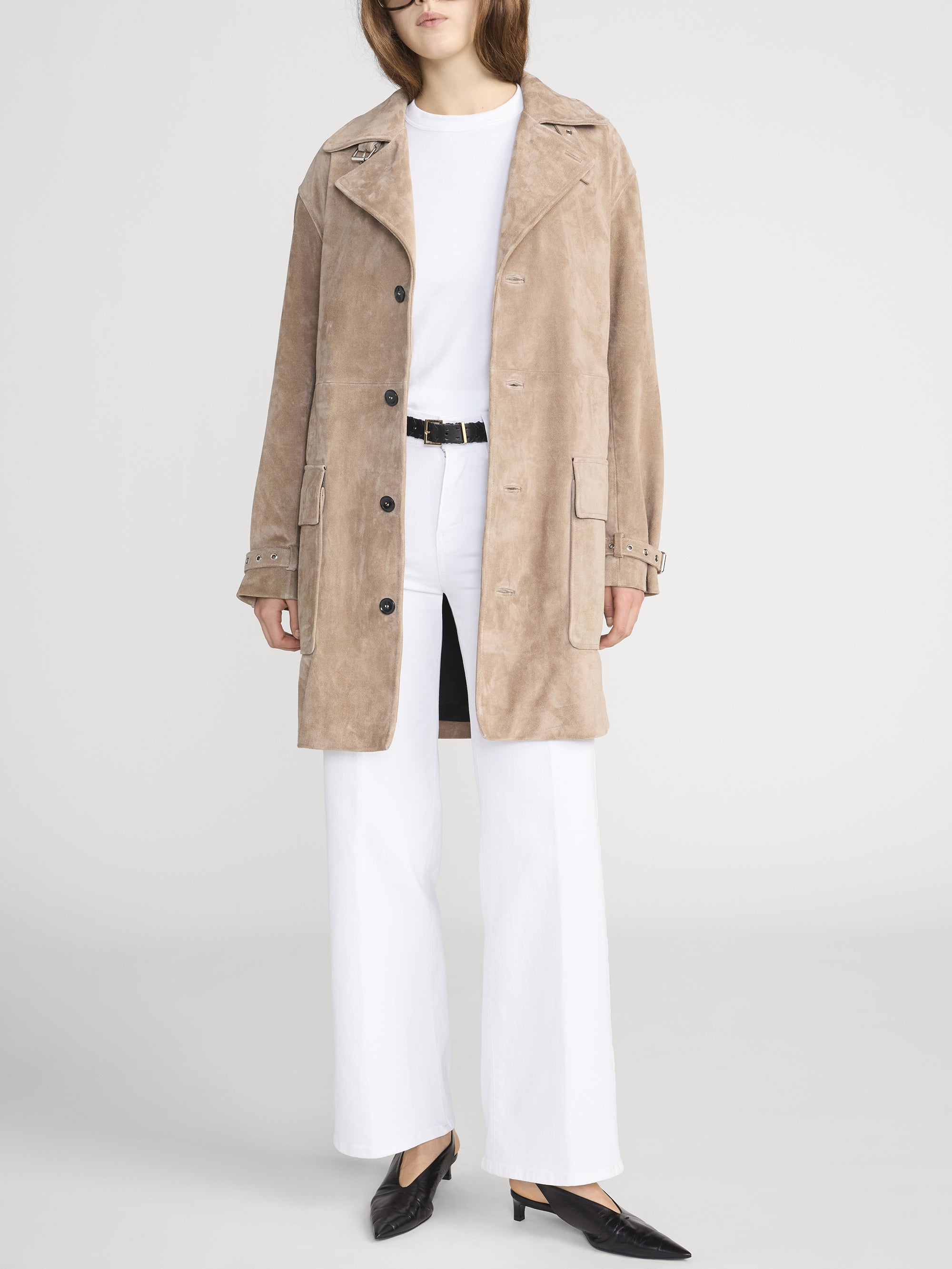 The Suede Trench Jacket -- Light Camel