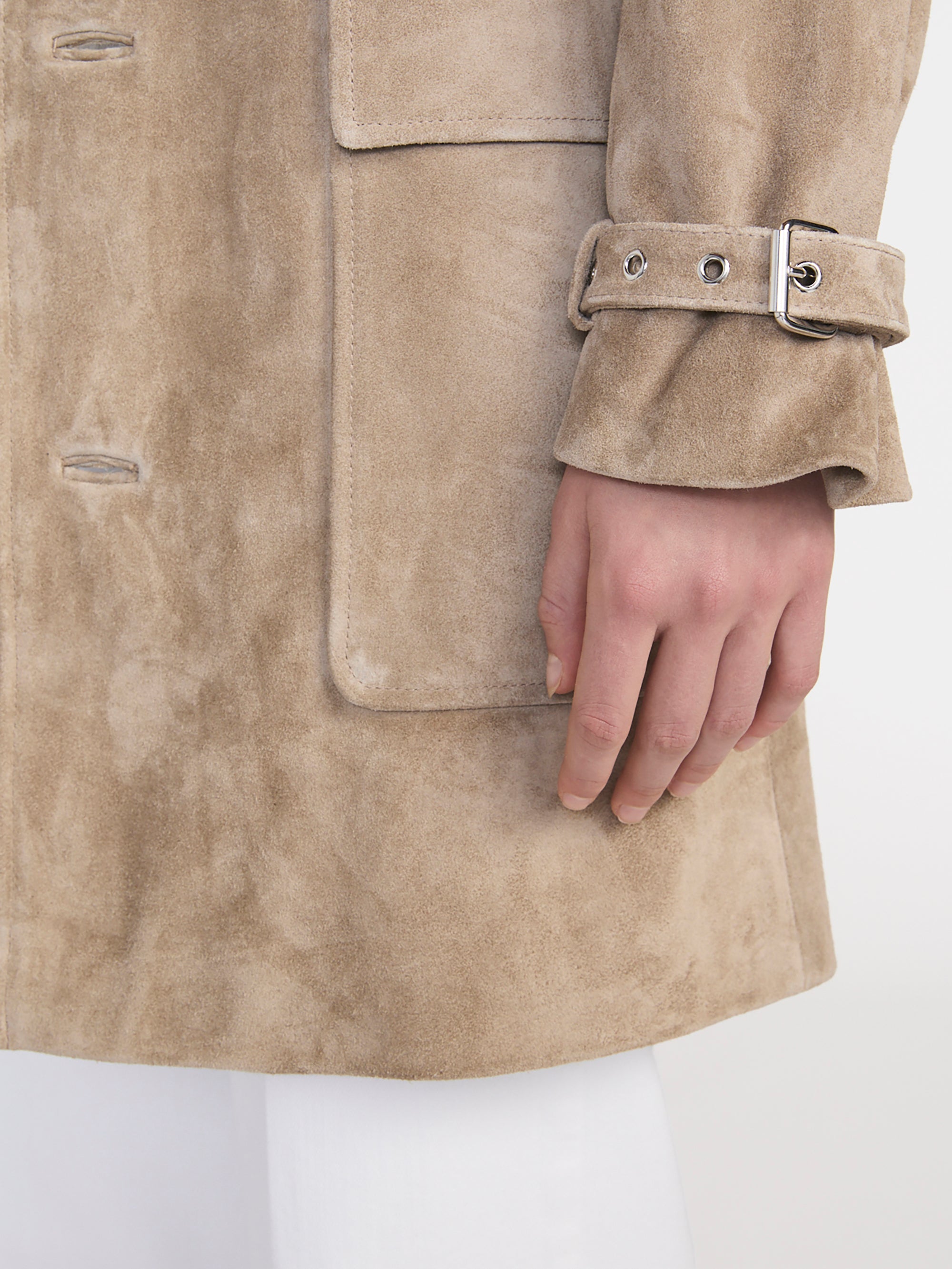 The Suede Trench Jacket -- Light Camel