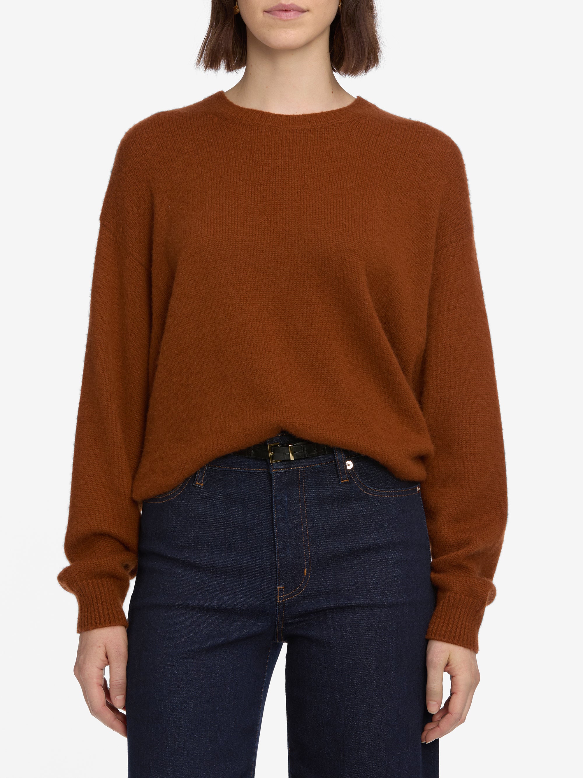 THE CASHMERE BRUSHED SWEATER RUST