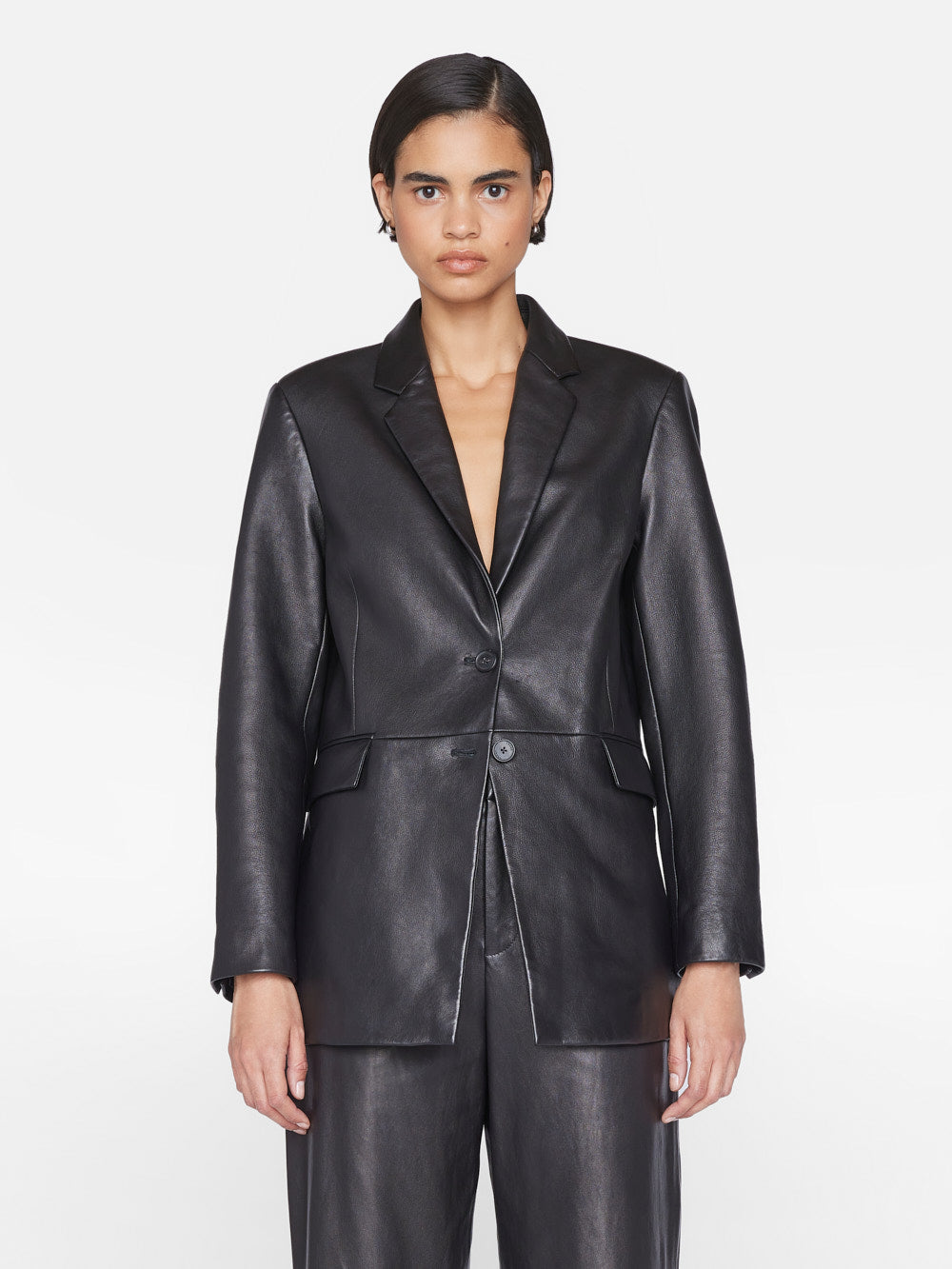 Leather 2024 oversized blazer