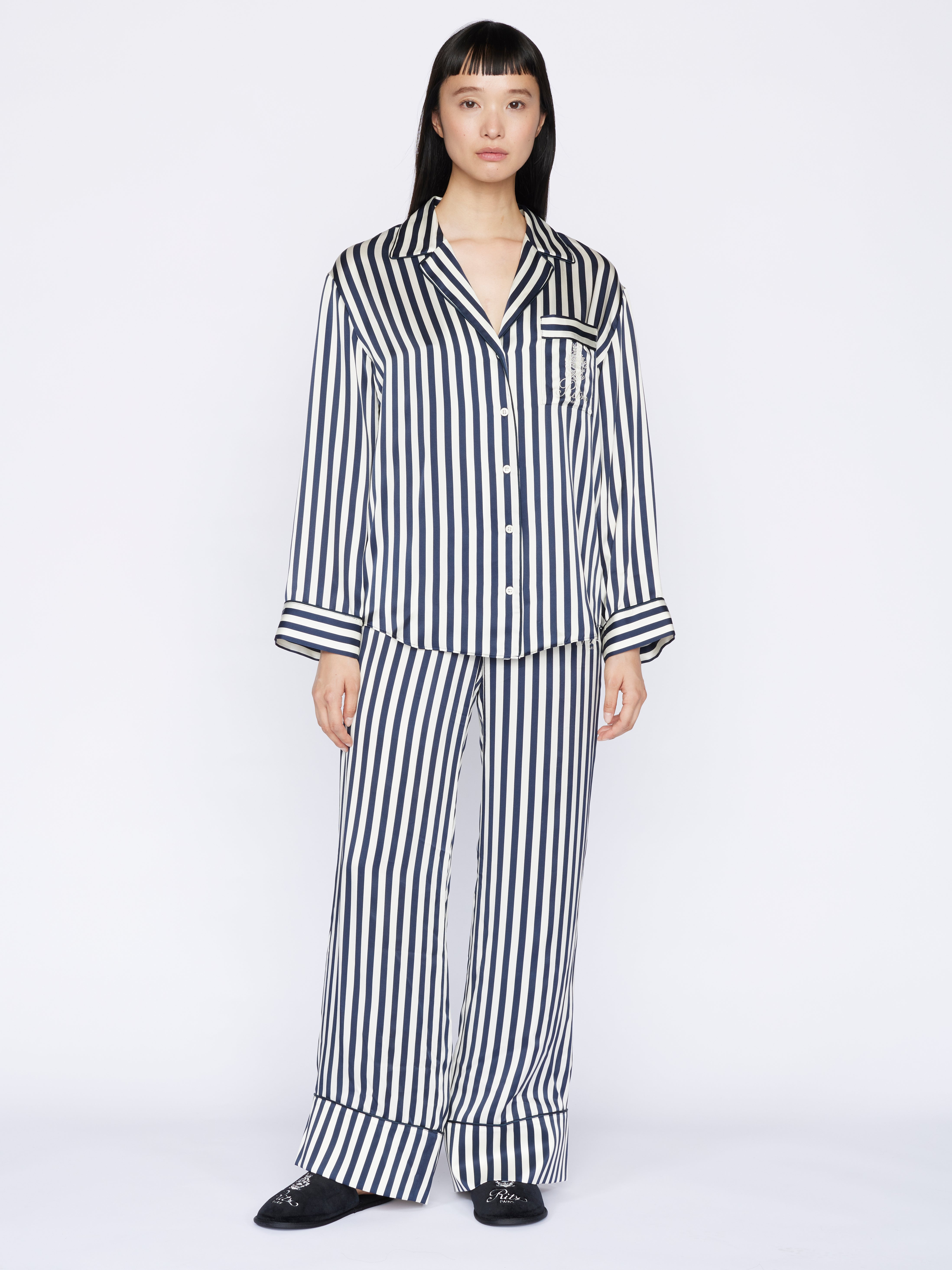 Ritz Women's Pj Set Shirt -- Navy Multi