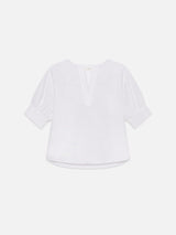 V-Neck Popover Top -- White