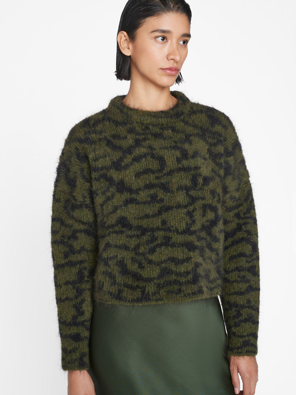 Jacquard Multi-Texture Crewneck Sweater