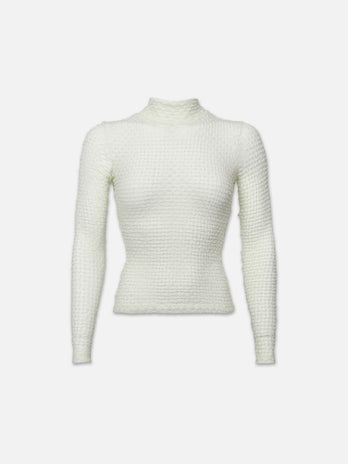 Mesh Lace Turtleneck in Off White – FRAME
