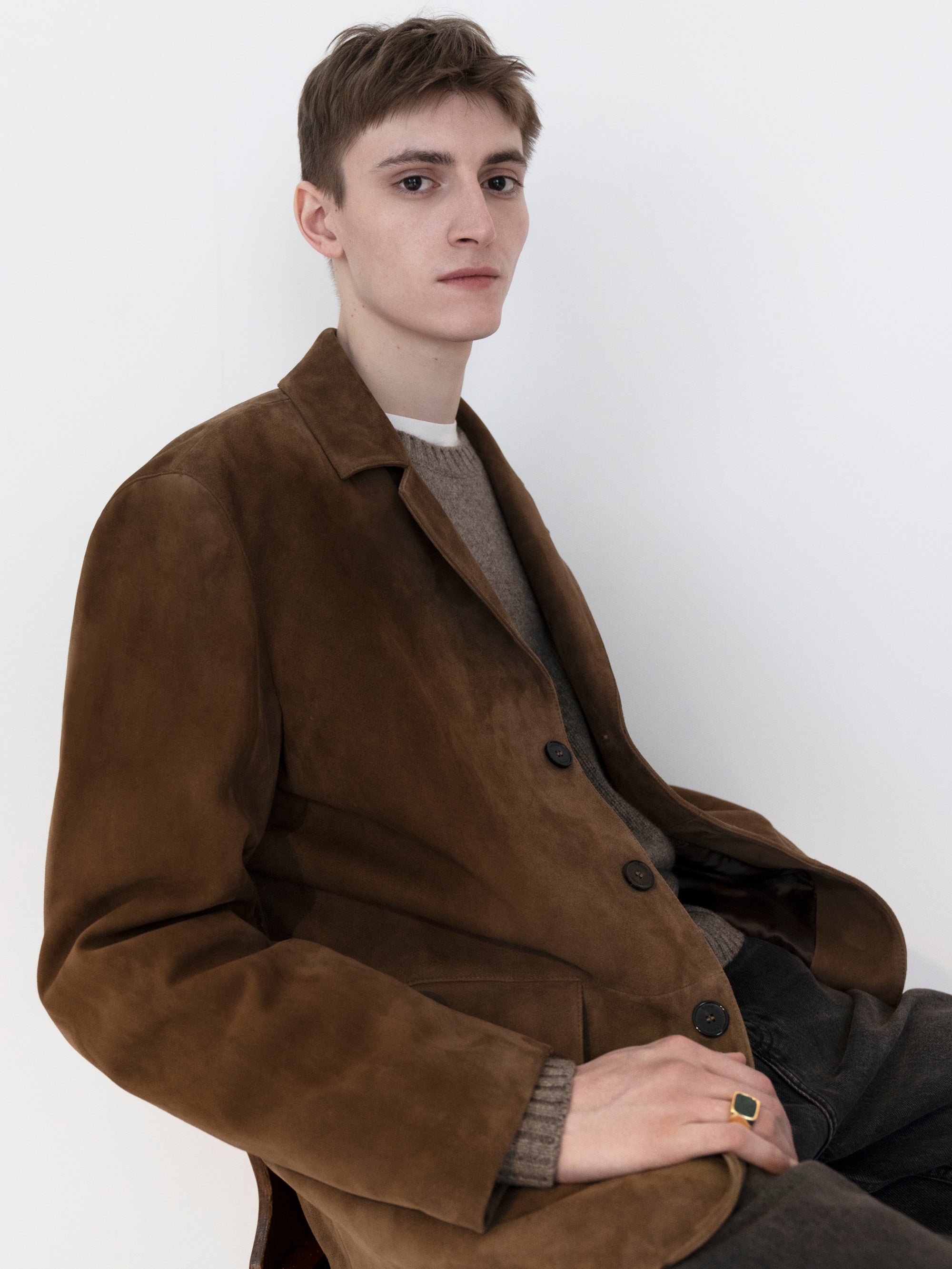 SUEDE BLAZER CARAMEL