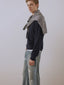 Cable Polo Sweater -- Dark Navy