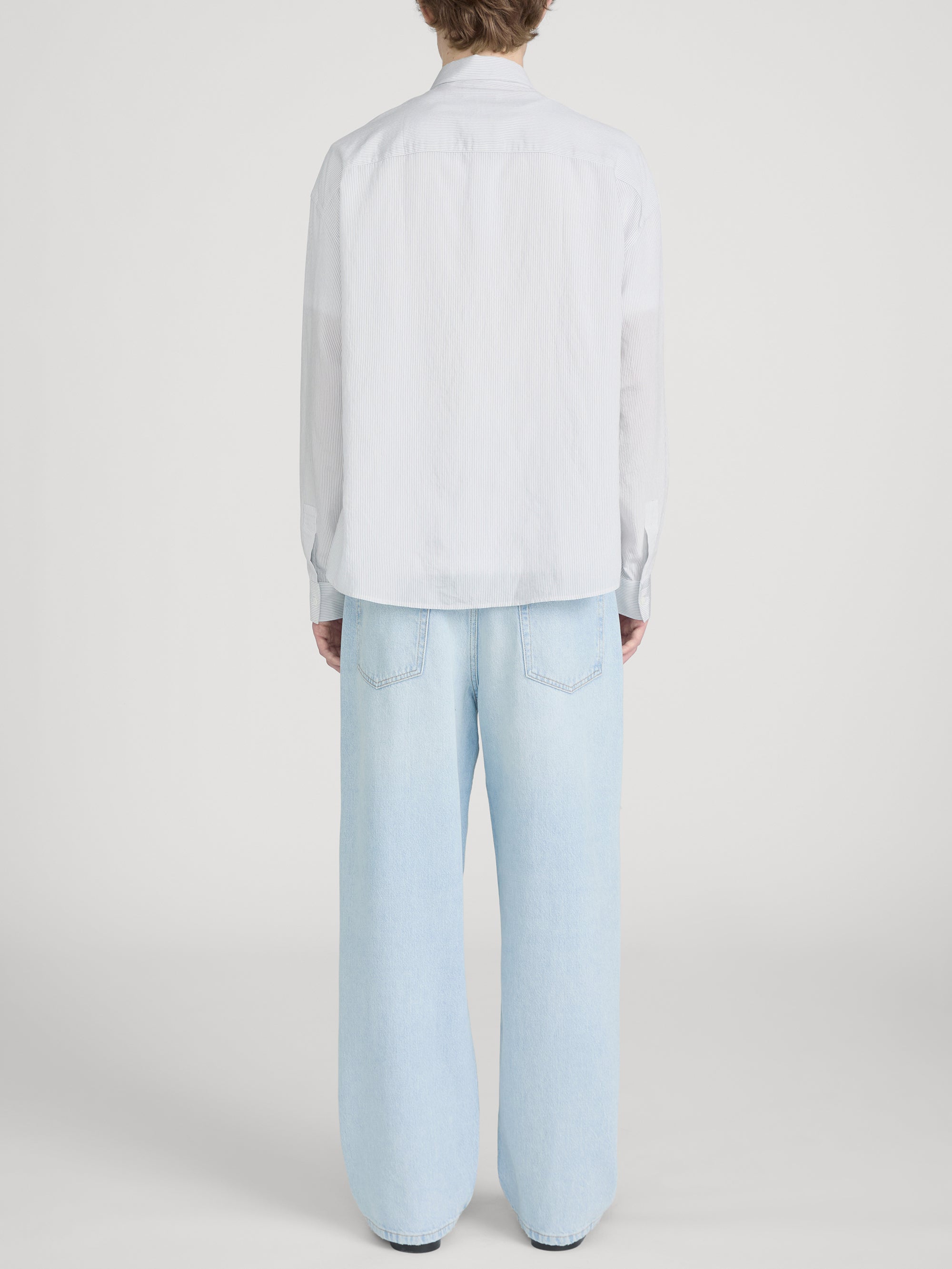 Pyjama Shirt -- White Stripe