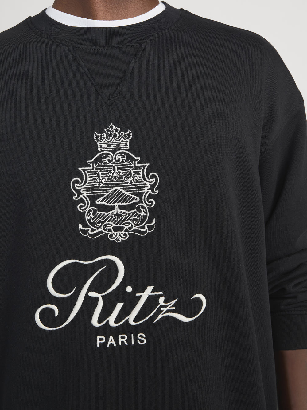 Ritz Sweatshirt Front Detail On Model 