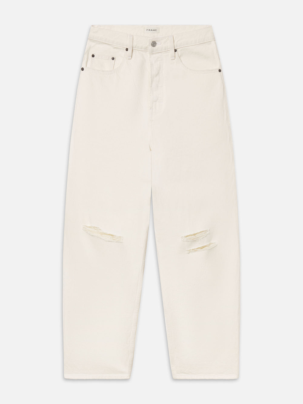 Baggy Jean -- Off White Destructed