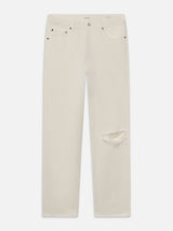 Relaxed Jean -- Off White Rip