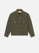 Canvas Trucker Jacket -- Antique Dark Olive