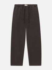 Linen Blend Drawstring Easy Pants -- West Ash