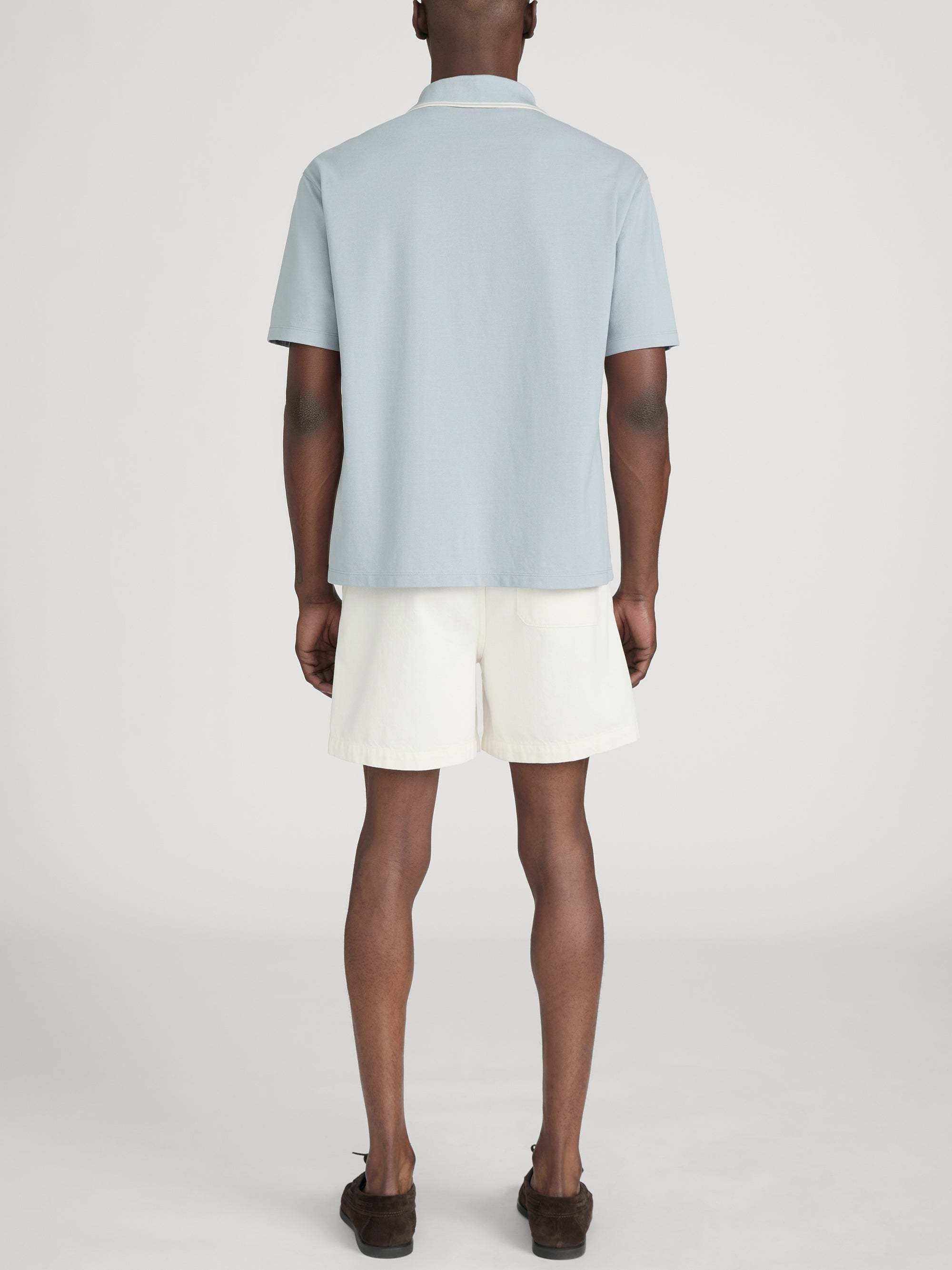 Light Pique Polo -- Blue Grey