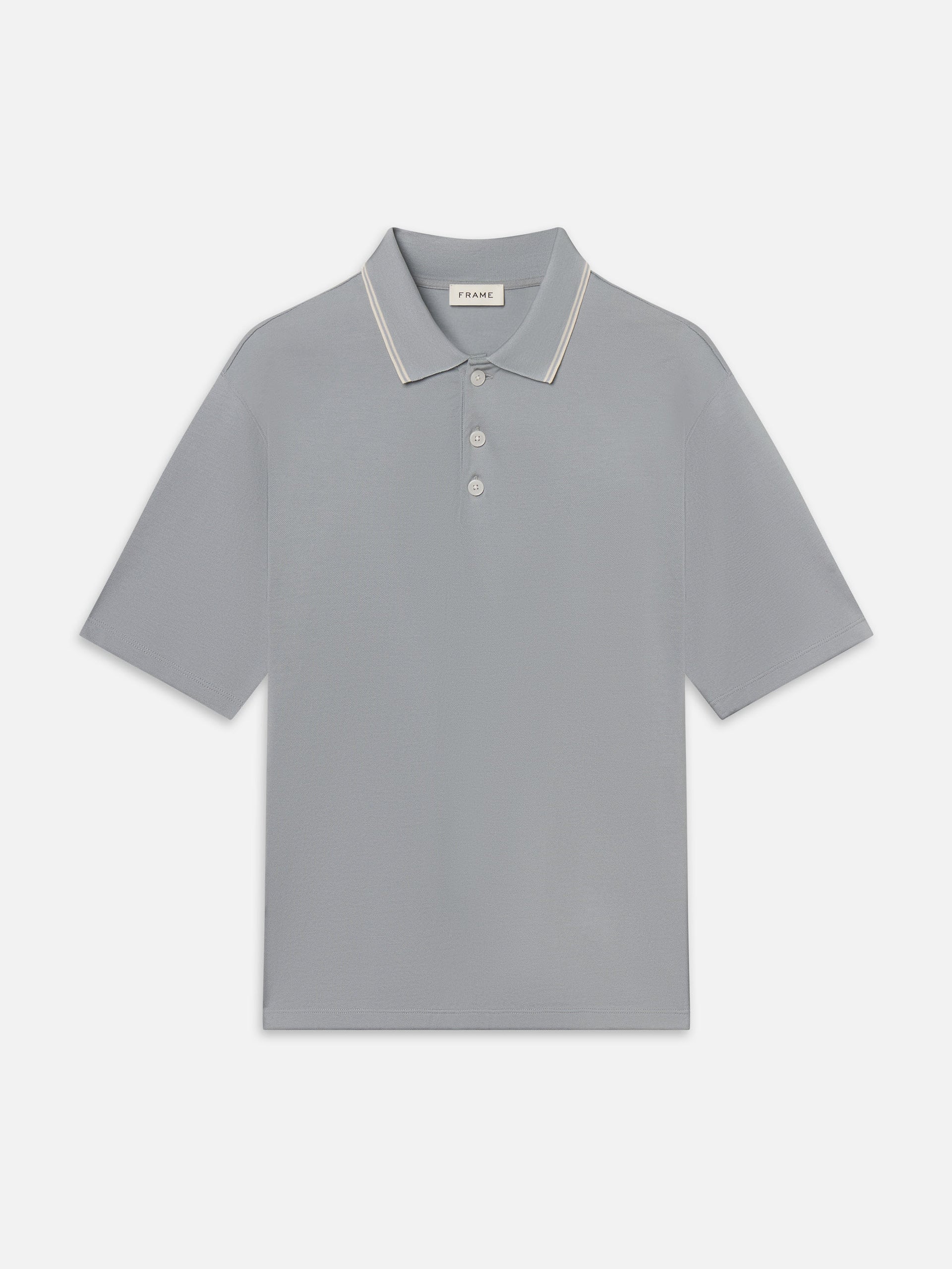 Light Pique Polo -- Blue Grey