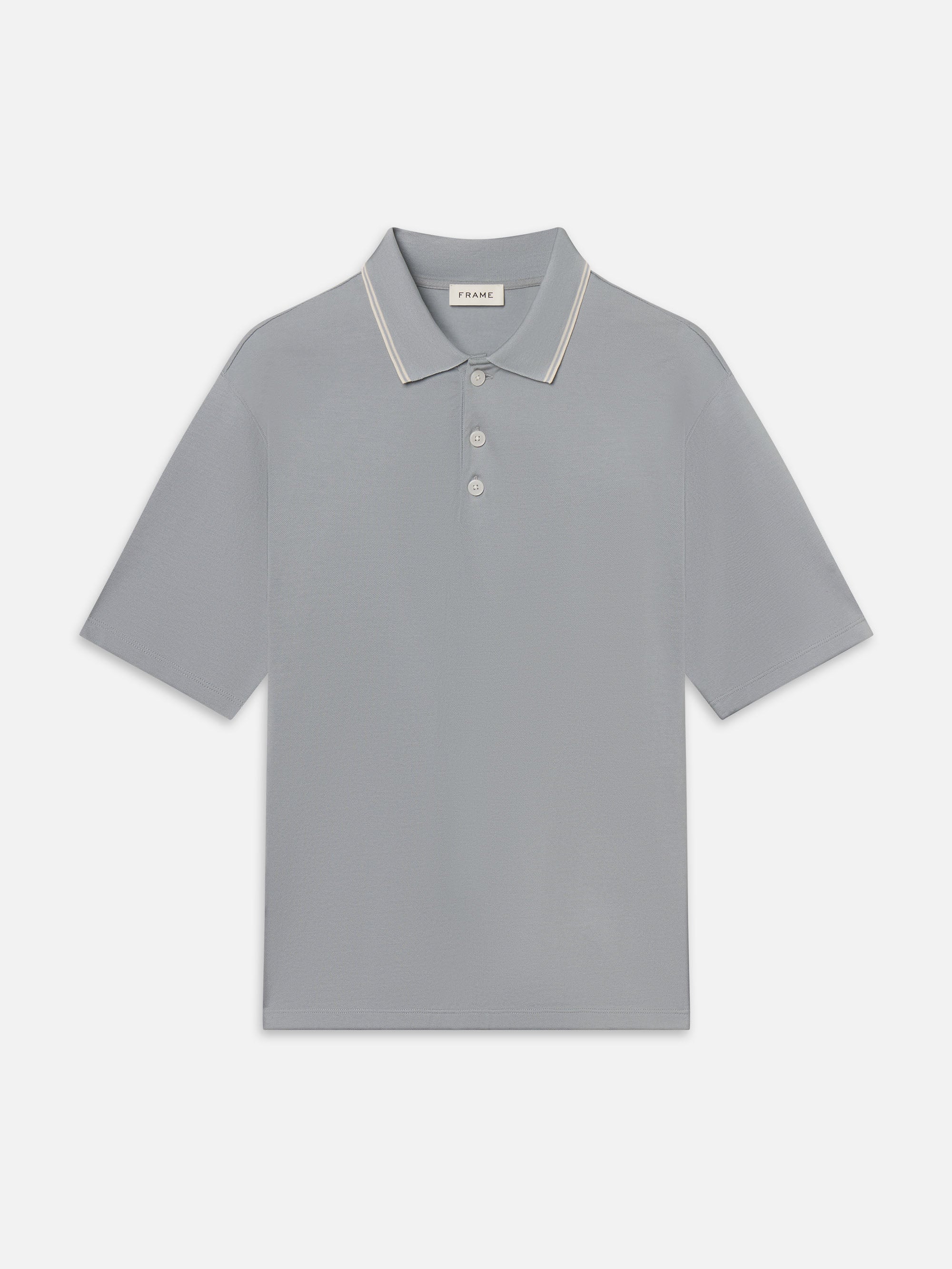 Light Pique Polo -- Blue Grey