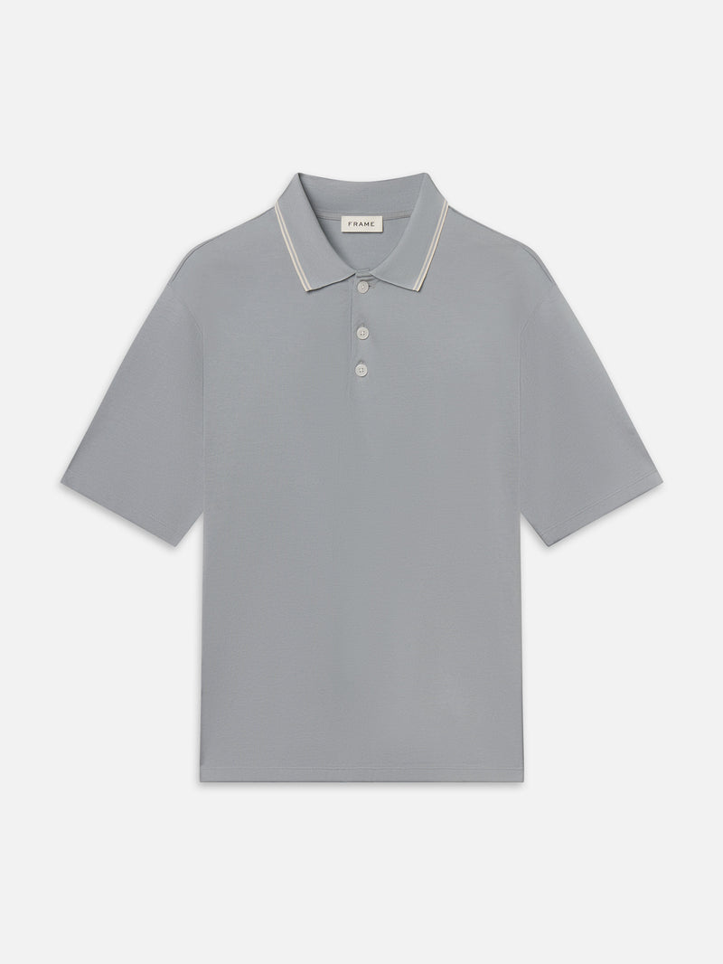Light Pique Polo -- Blue Grey