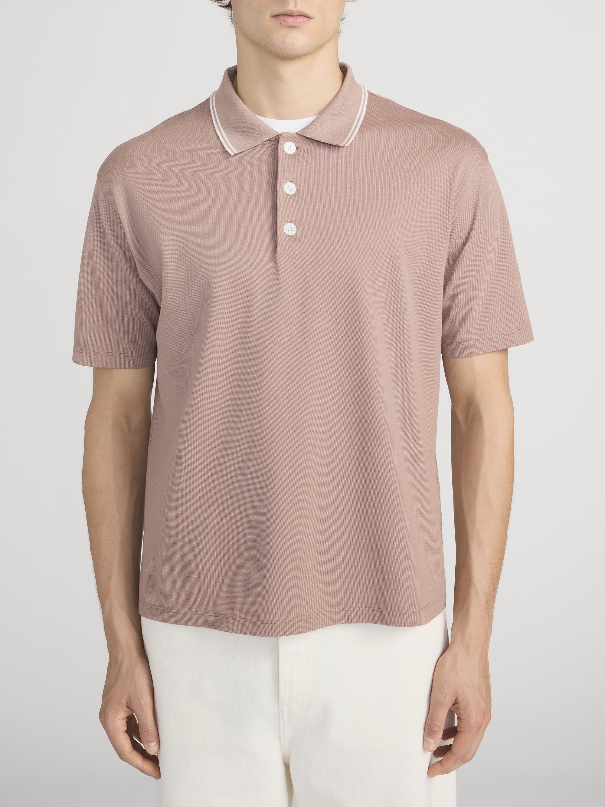 LIGHT PIQUE POLO SMOKY MAUVE