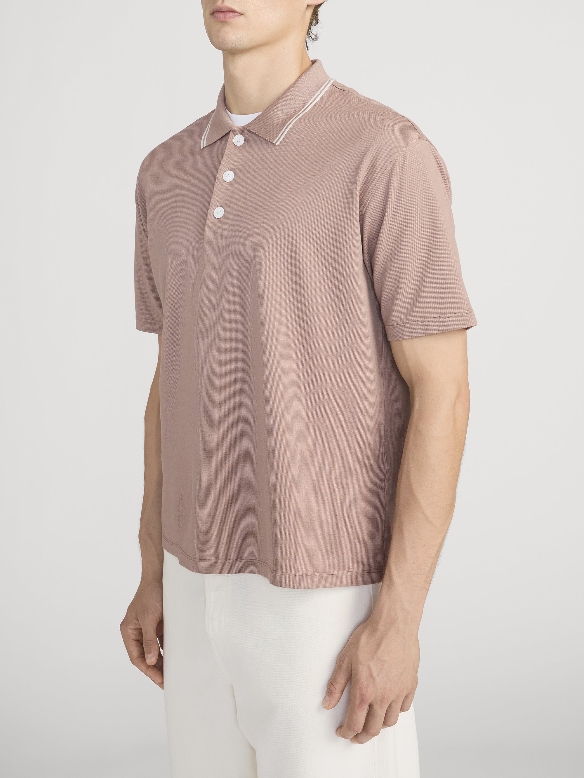 LIGHT PIQUE POLO SMOKY MAUVE