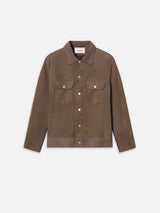 Suede Trucker Jacket -- Mocha