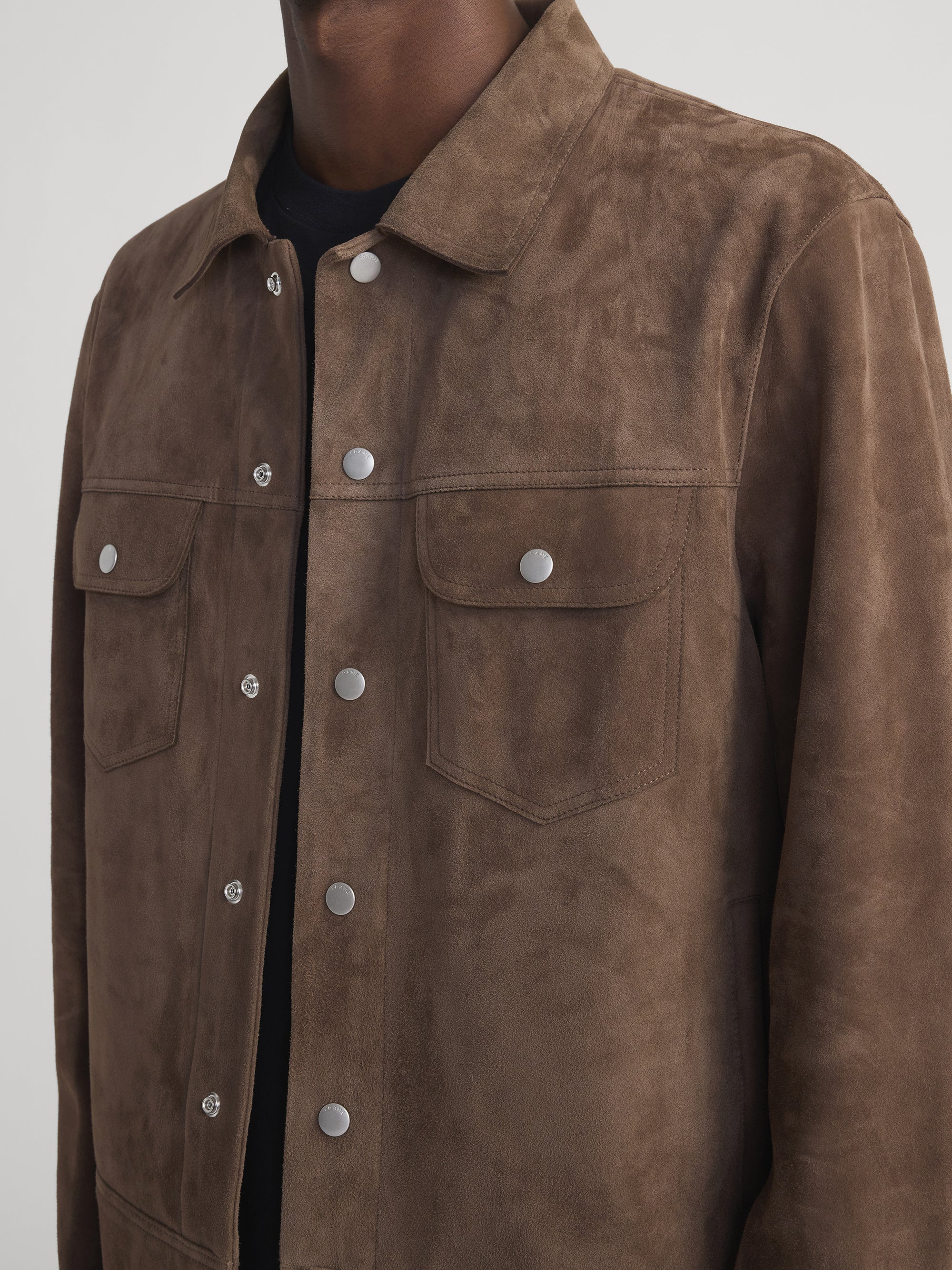 SUEDE TRUCKER JACKET MOCHA