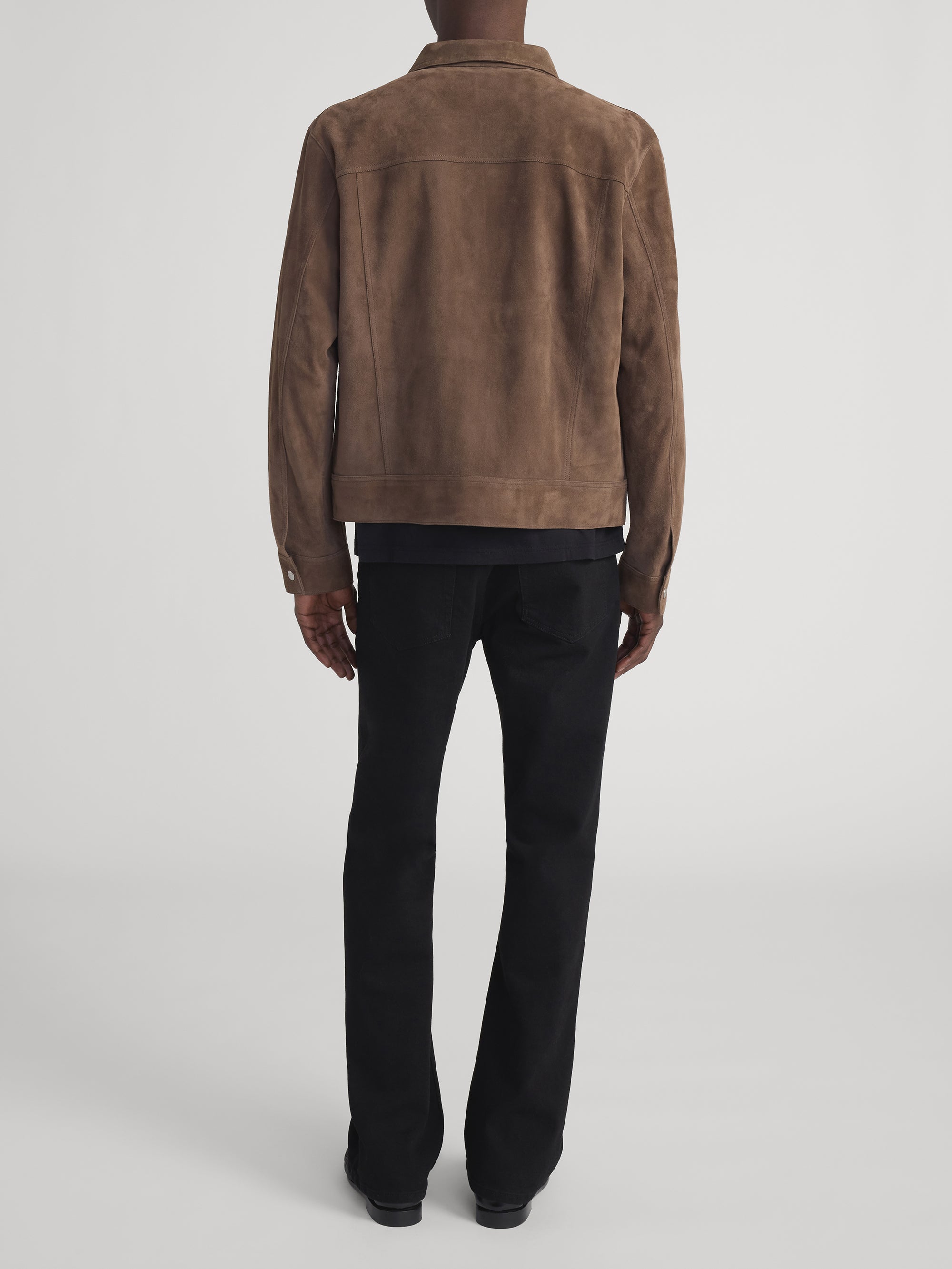 SUEDE TRUCKER JACKET MOCHA