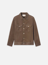 Suede Trucker Jacket -- Mocha
