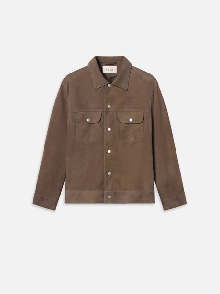 SUEDE TRUCKER JACKET MOCHA