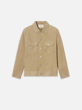 Suede Trucker Jacket -- Oxford Beige
