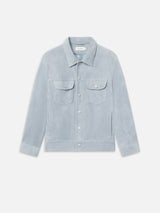Suede Trucker Jacket -- Smoky Blue