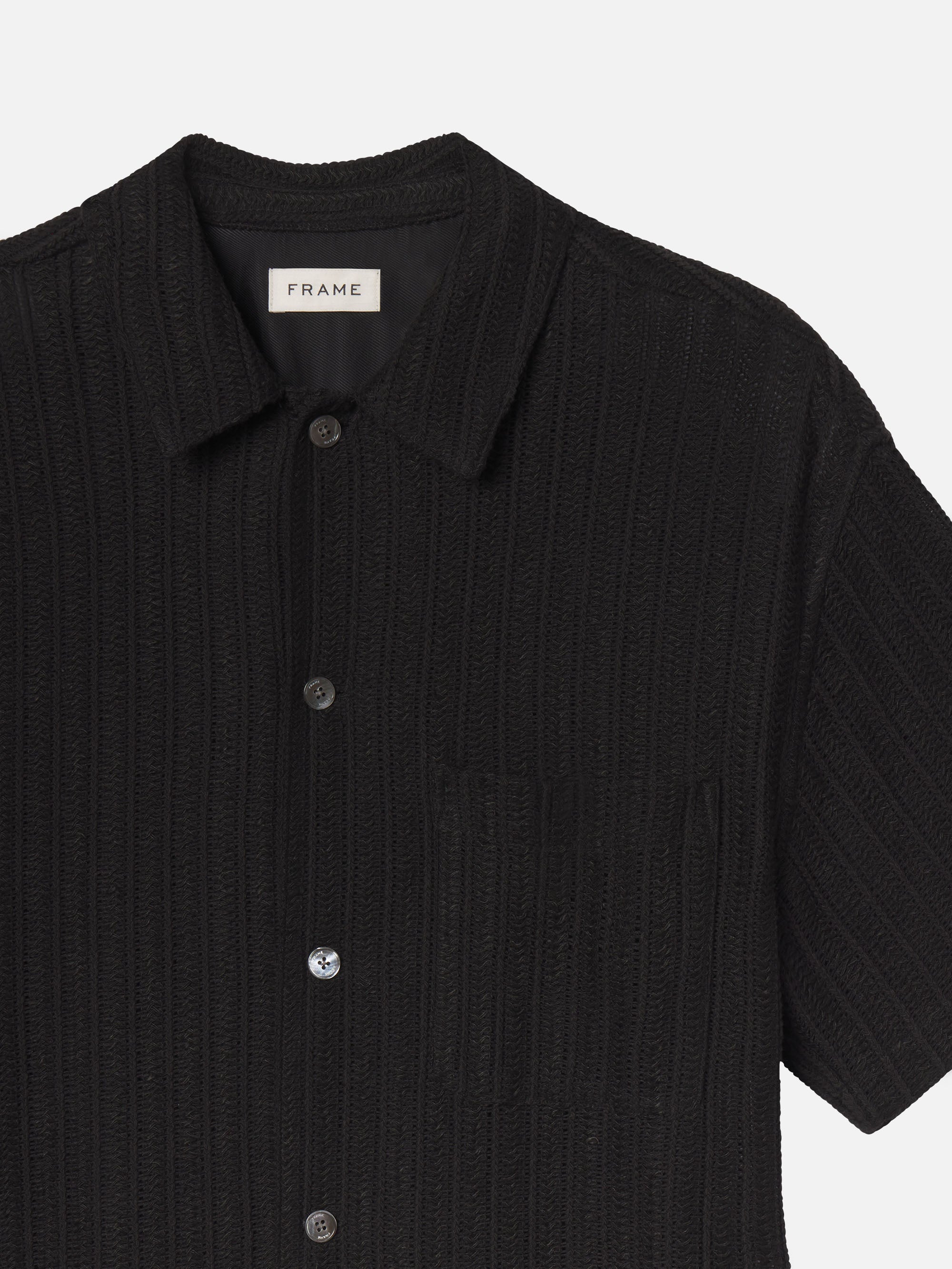 CROCHET S/S SHIRT BLACK