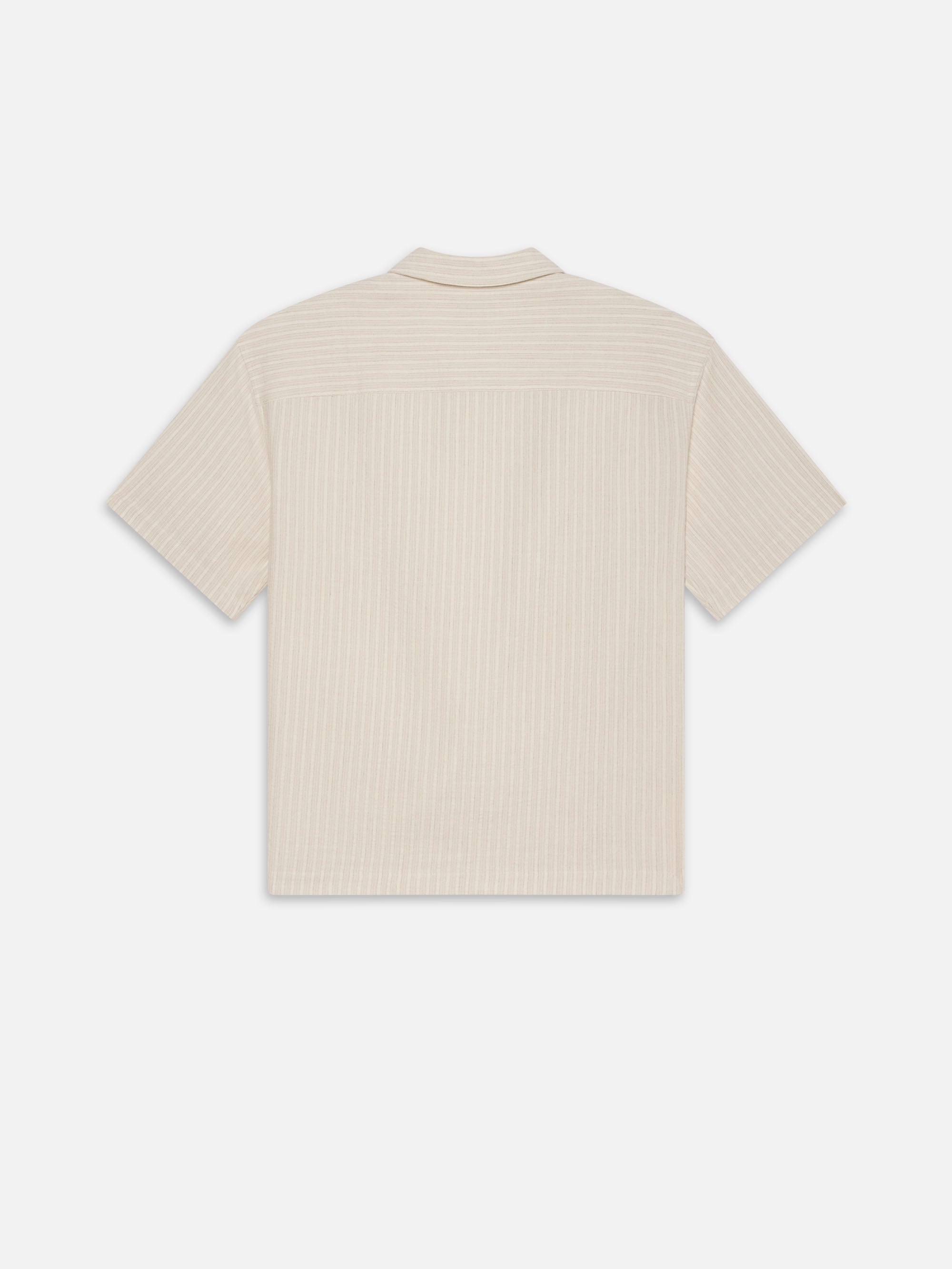 JACQUARD COTTON S/S SHIRT WHITE SAND