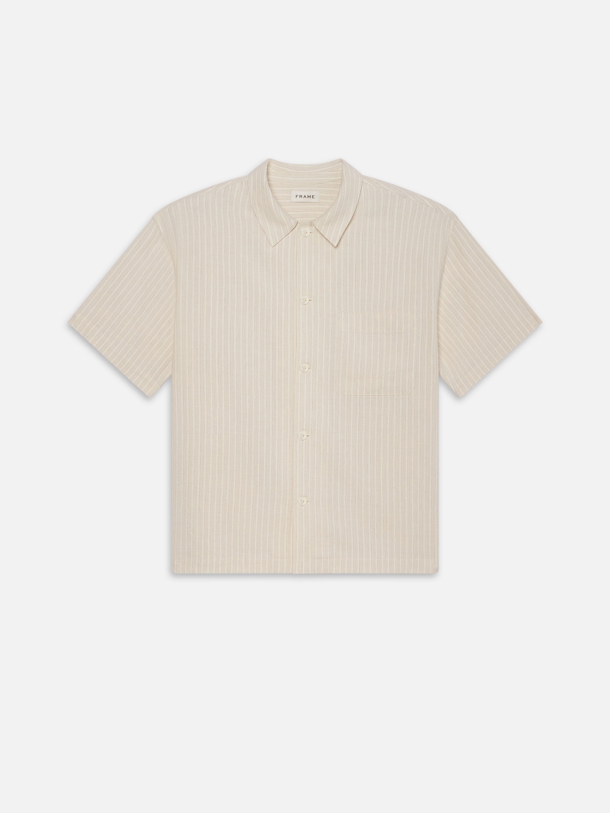 OPEN WEAVE S/S SHIRT CREAM