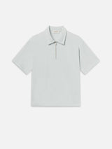 Half Zip Pique Polo -- Pale Blue