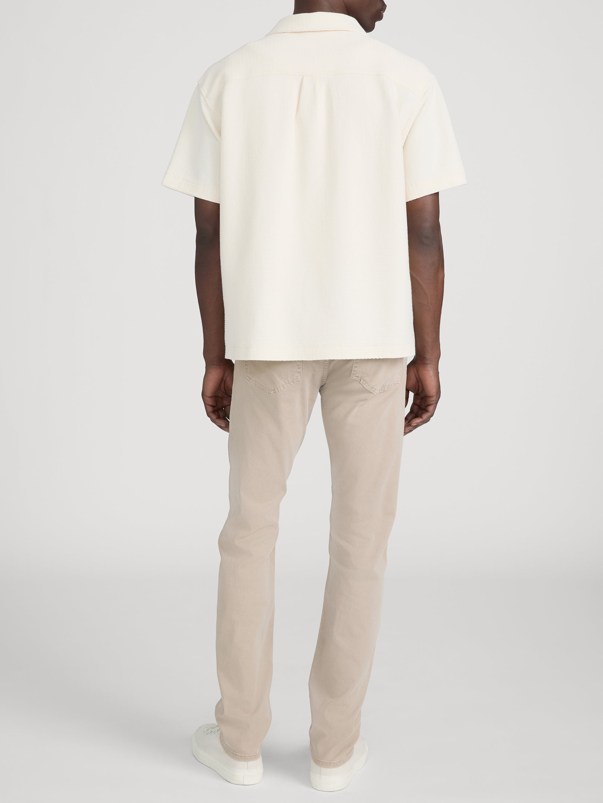 Jacquard Button Down Shirt -- Cream