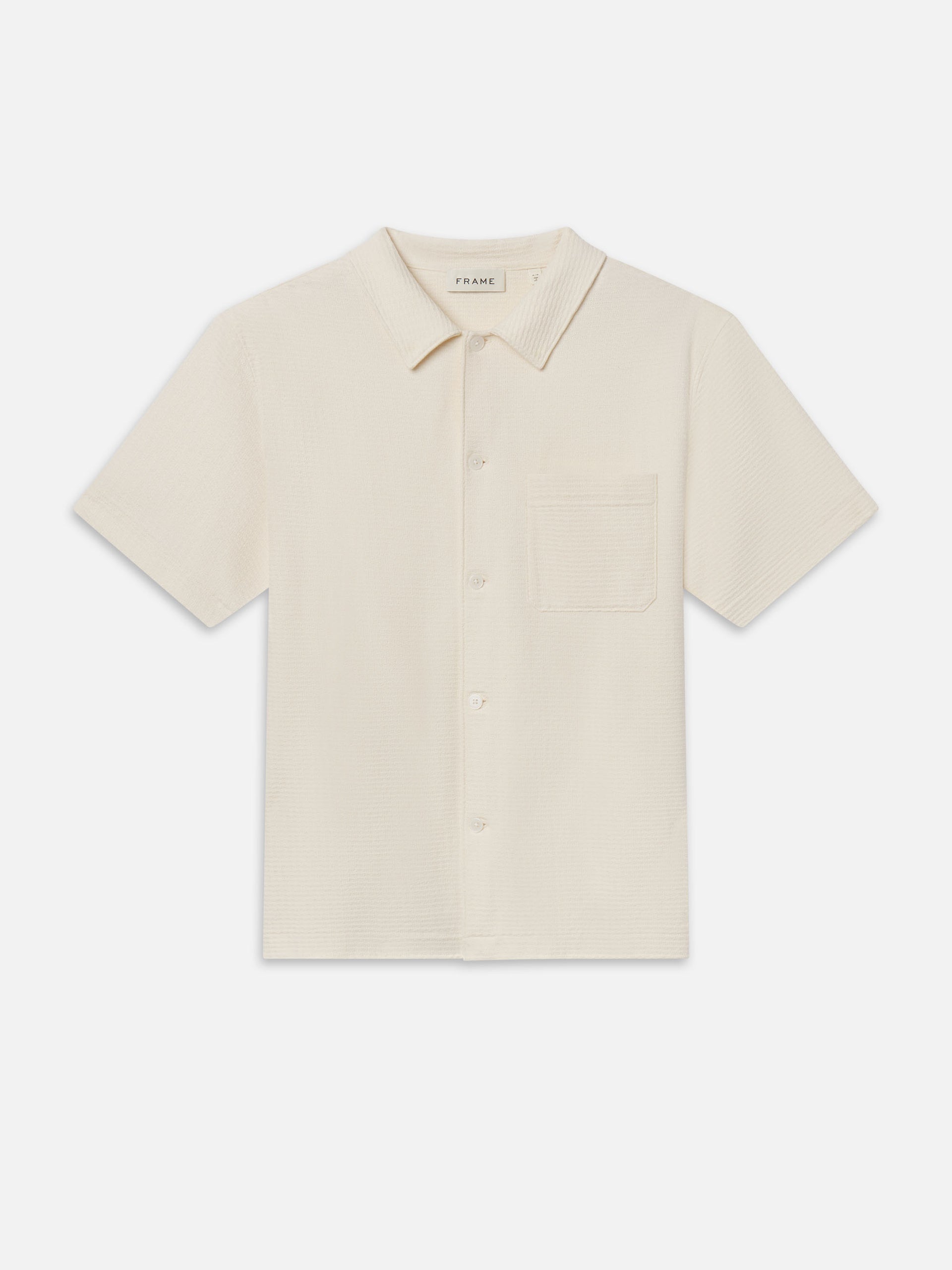 Jacquard Button Down Shirt -- Cream
