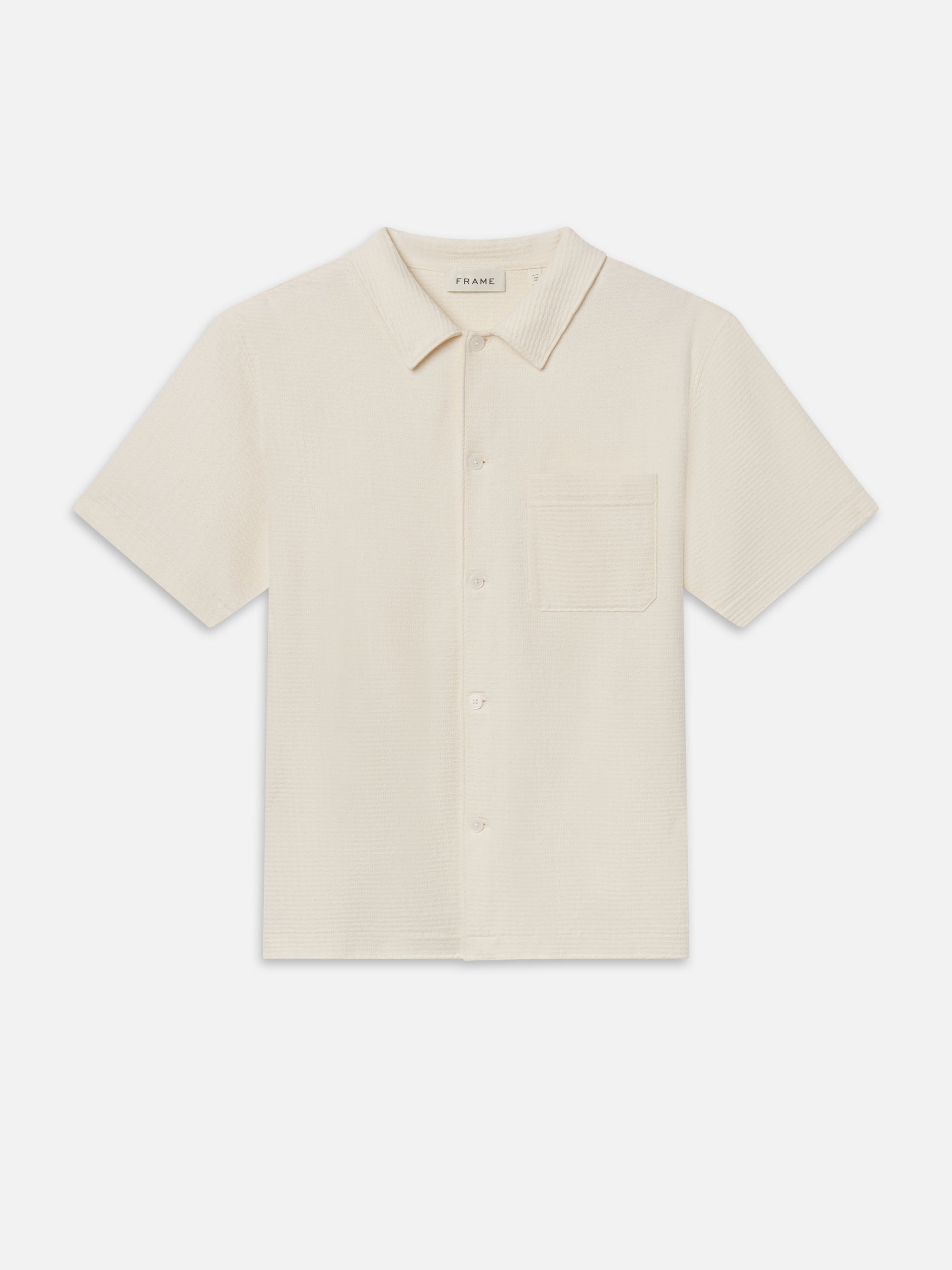 Jacquard Button Down Shirt -- Cream