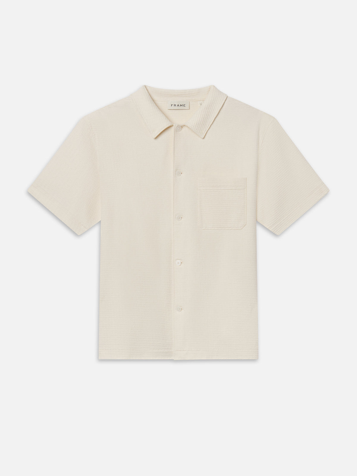 Jacquard Button Down Shirt -- Cream