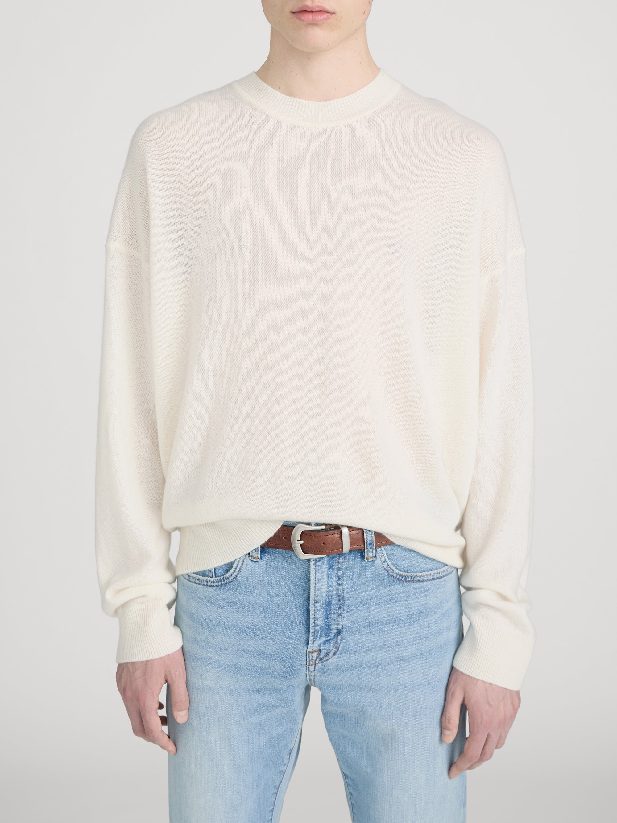 Lightweight Cashmere Blend Sweater -- Off White