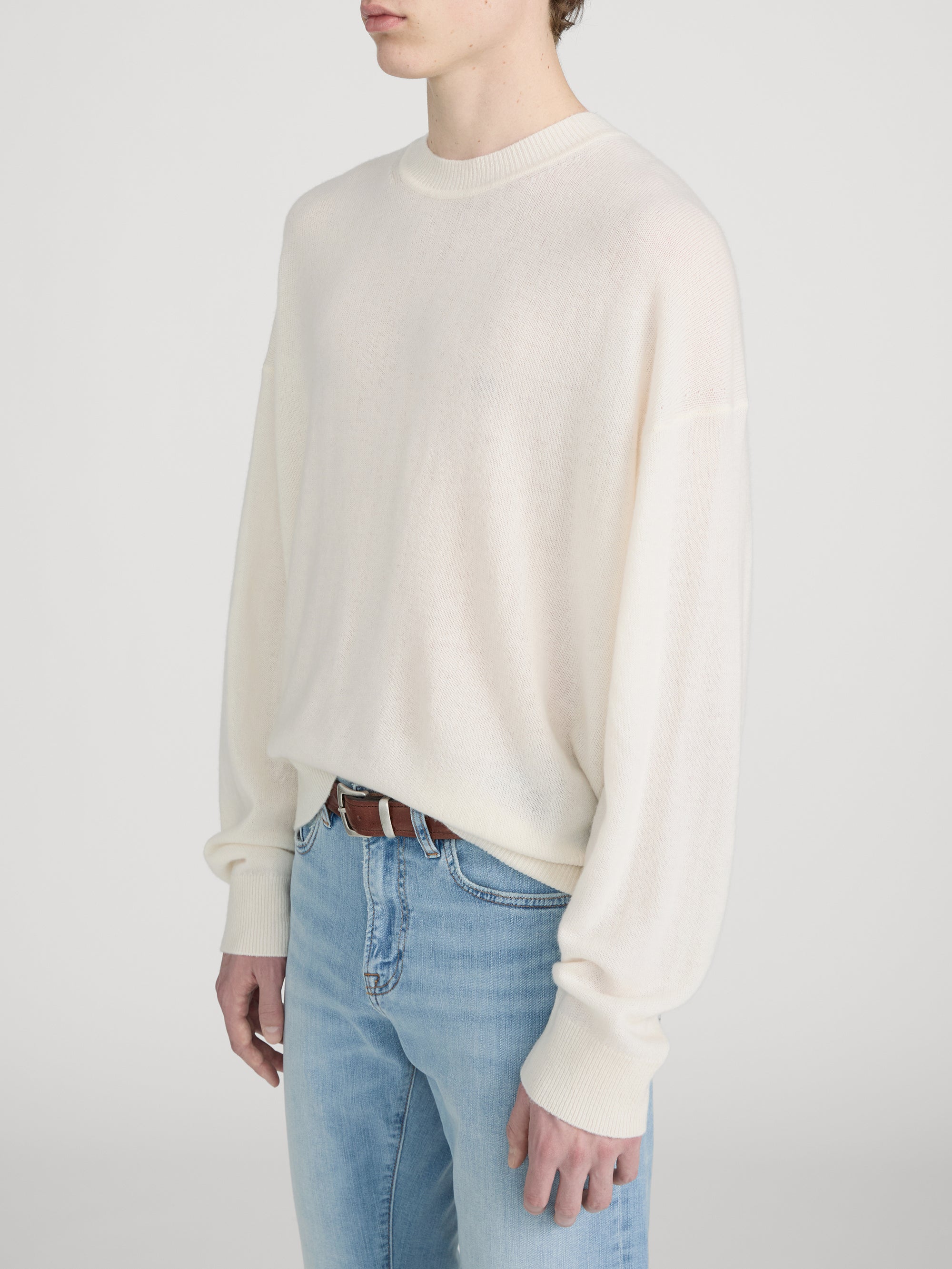Lightweight Cashmere Blend Sweater -- Off White
