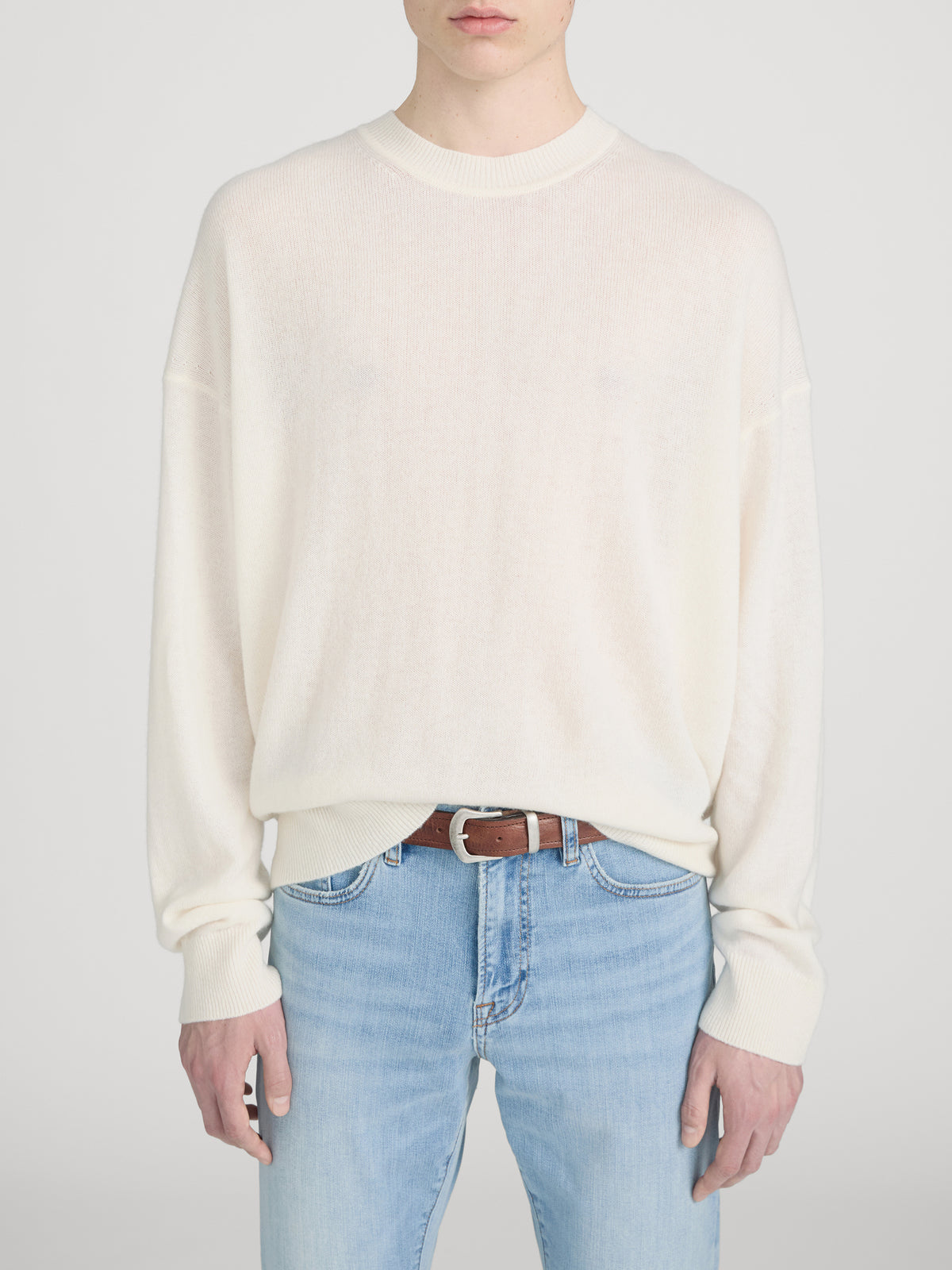Lightweight Cashmere Blend Sweater -- Off White