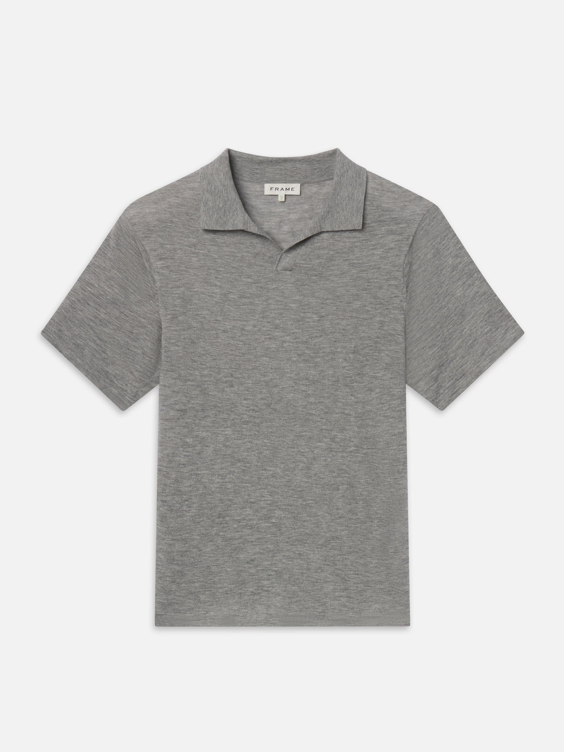 Superfine Polo Sweater -- Light Grey Melange