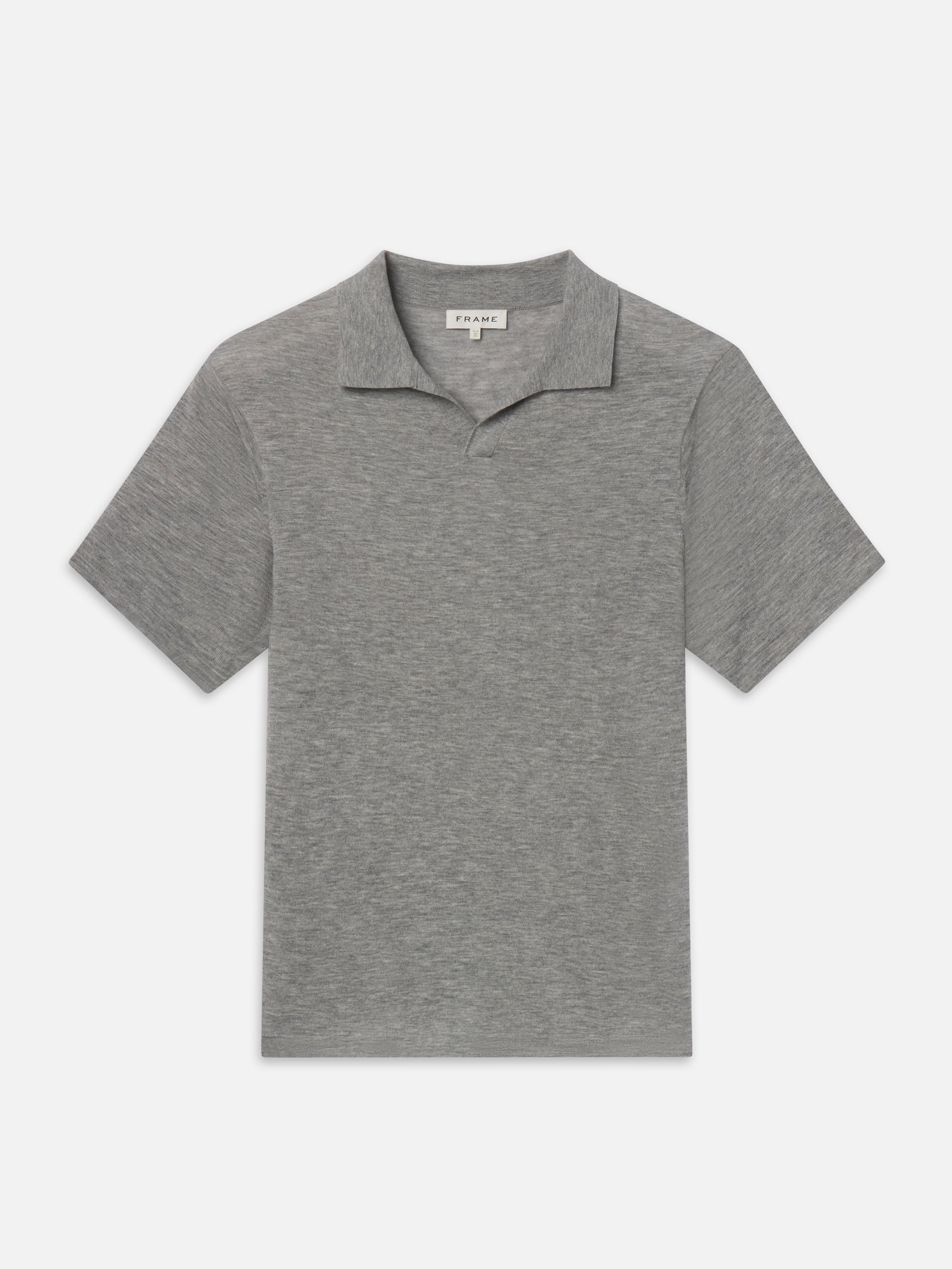 Superfine Polo Sweater -- Light Grey Melange