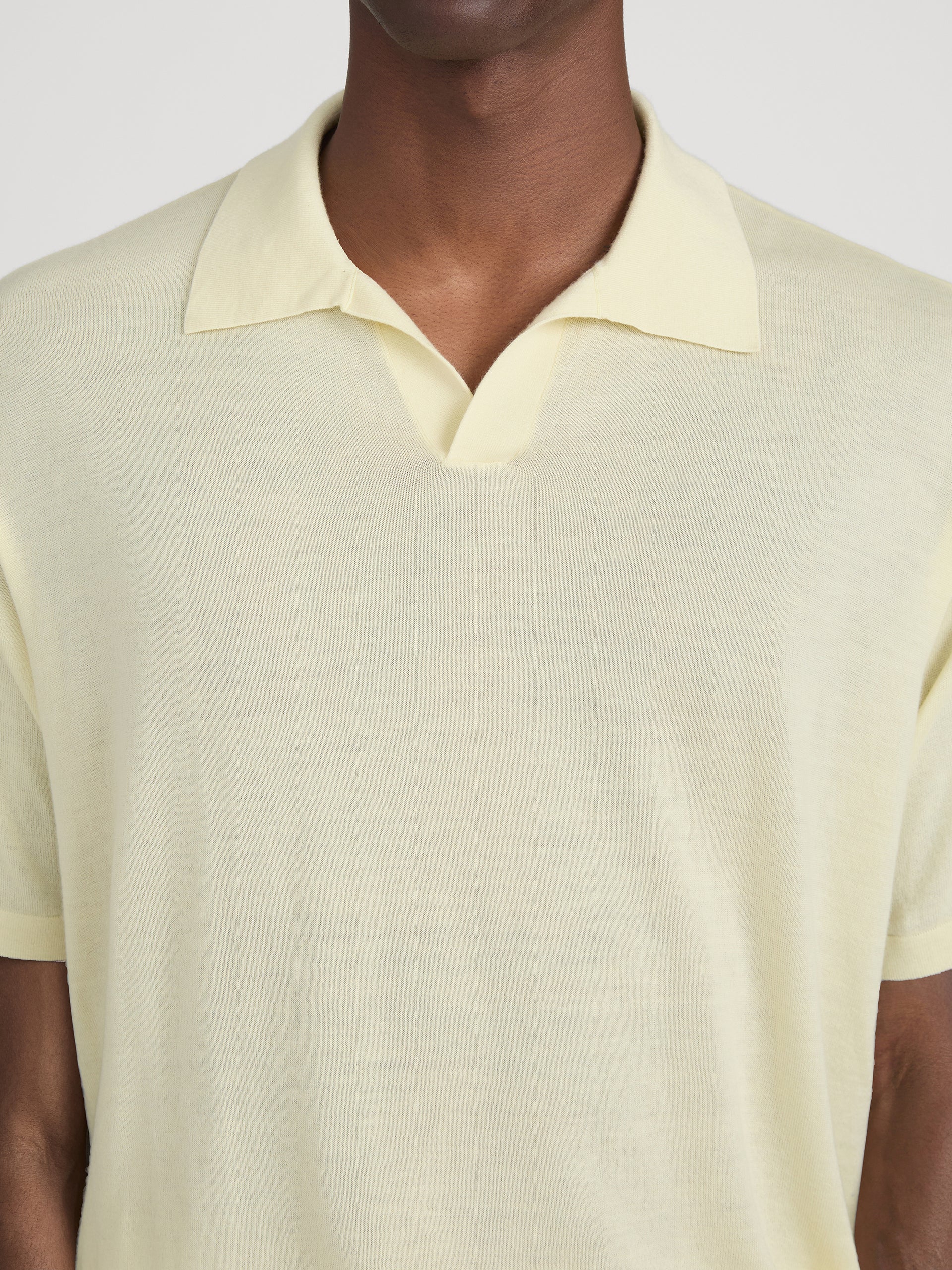 Superfine Polo Sweater -- Pale Yellow