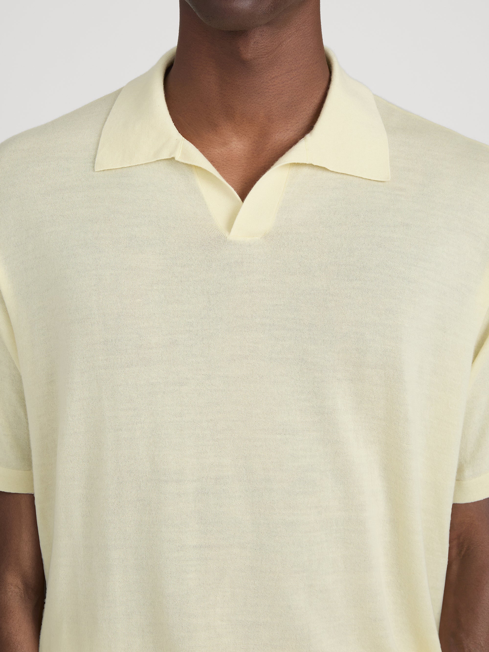 Superfine Polo Sweater -- Pale Yellow