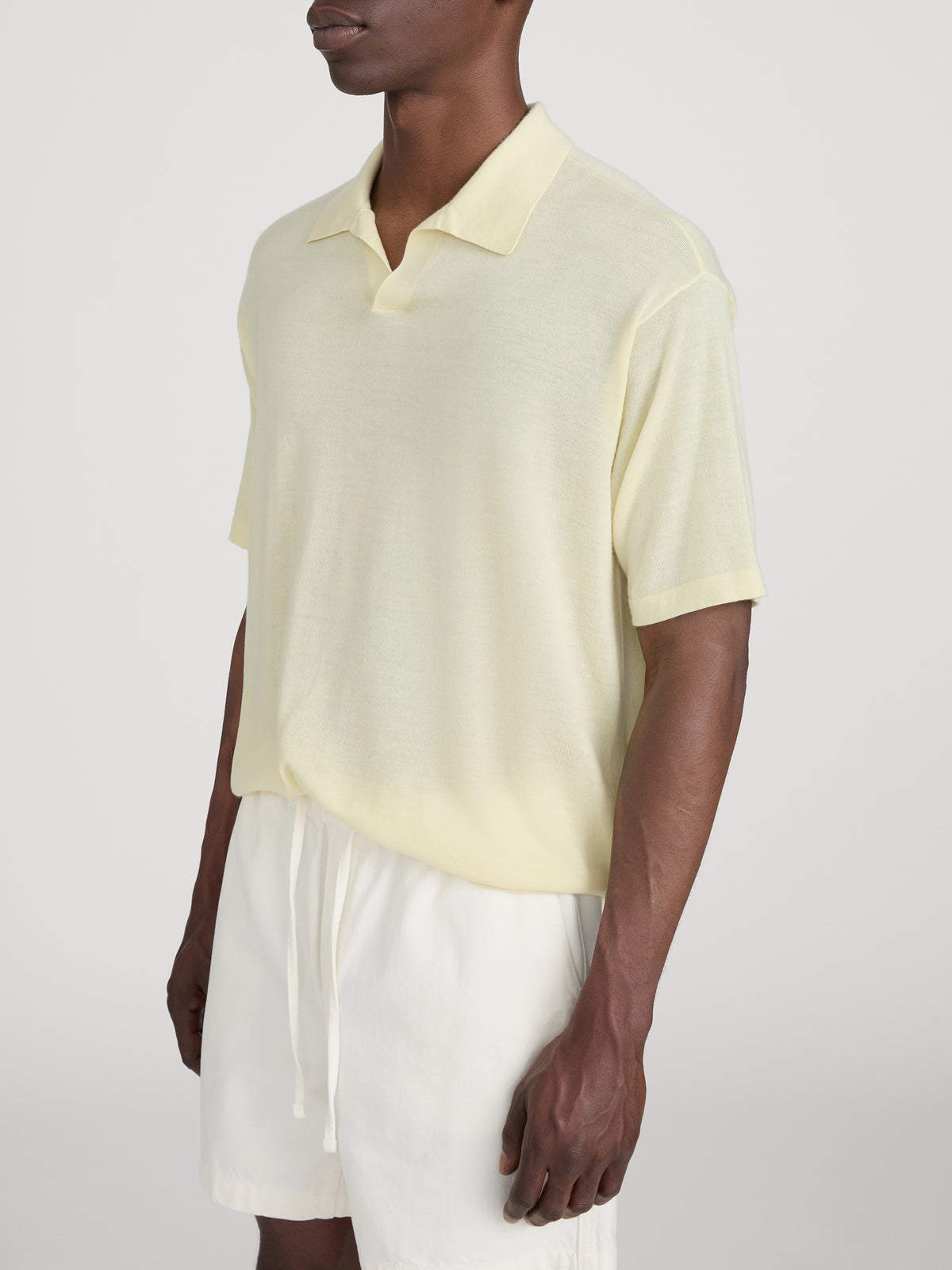 Superfine Polo Sweater -- Pale Yellow