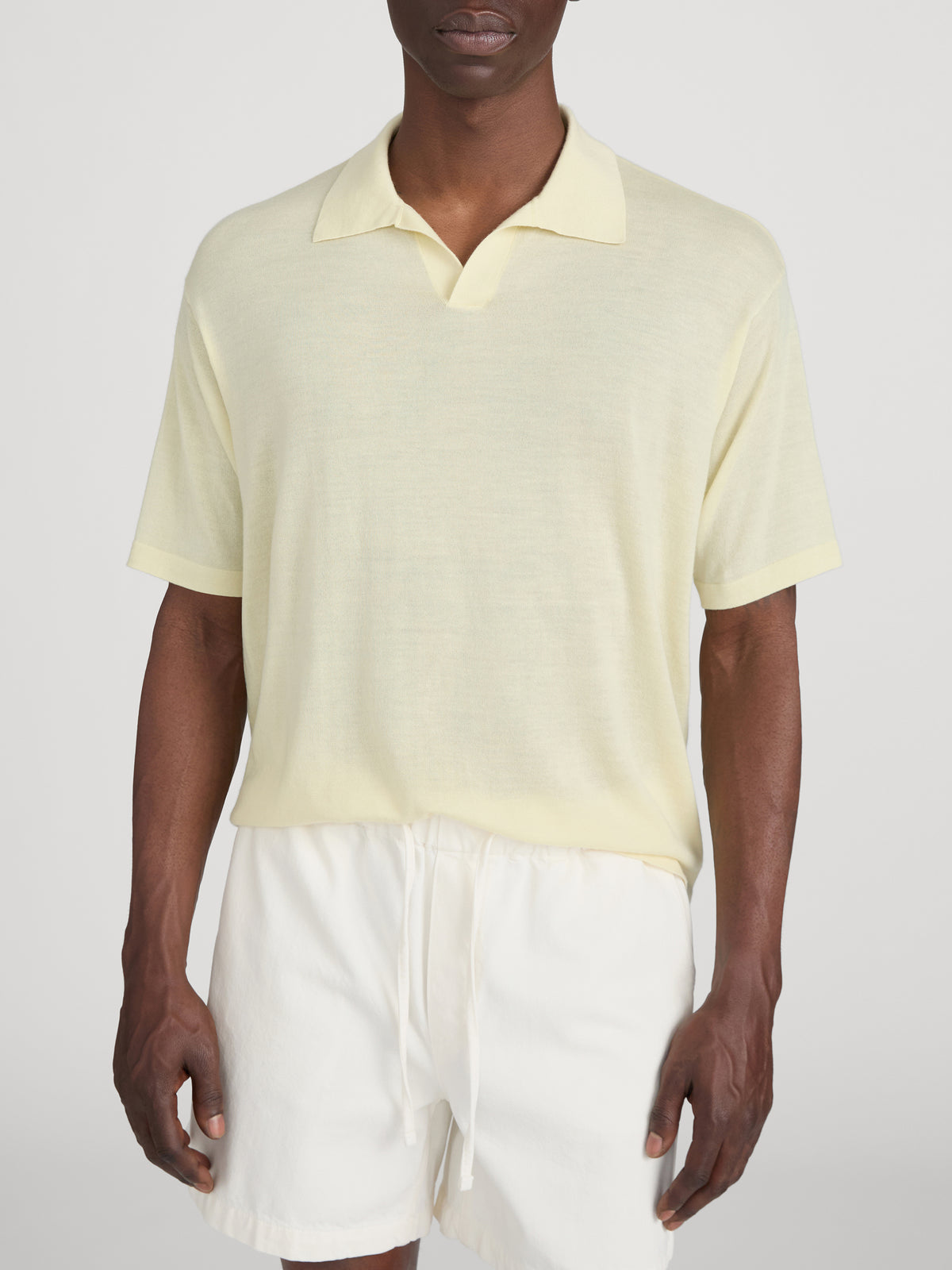 Superfine Polo Sweater -- Pale Yellow