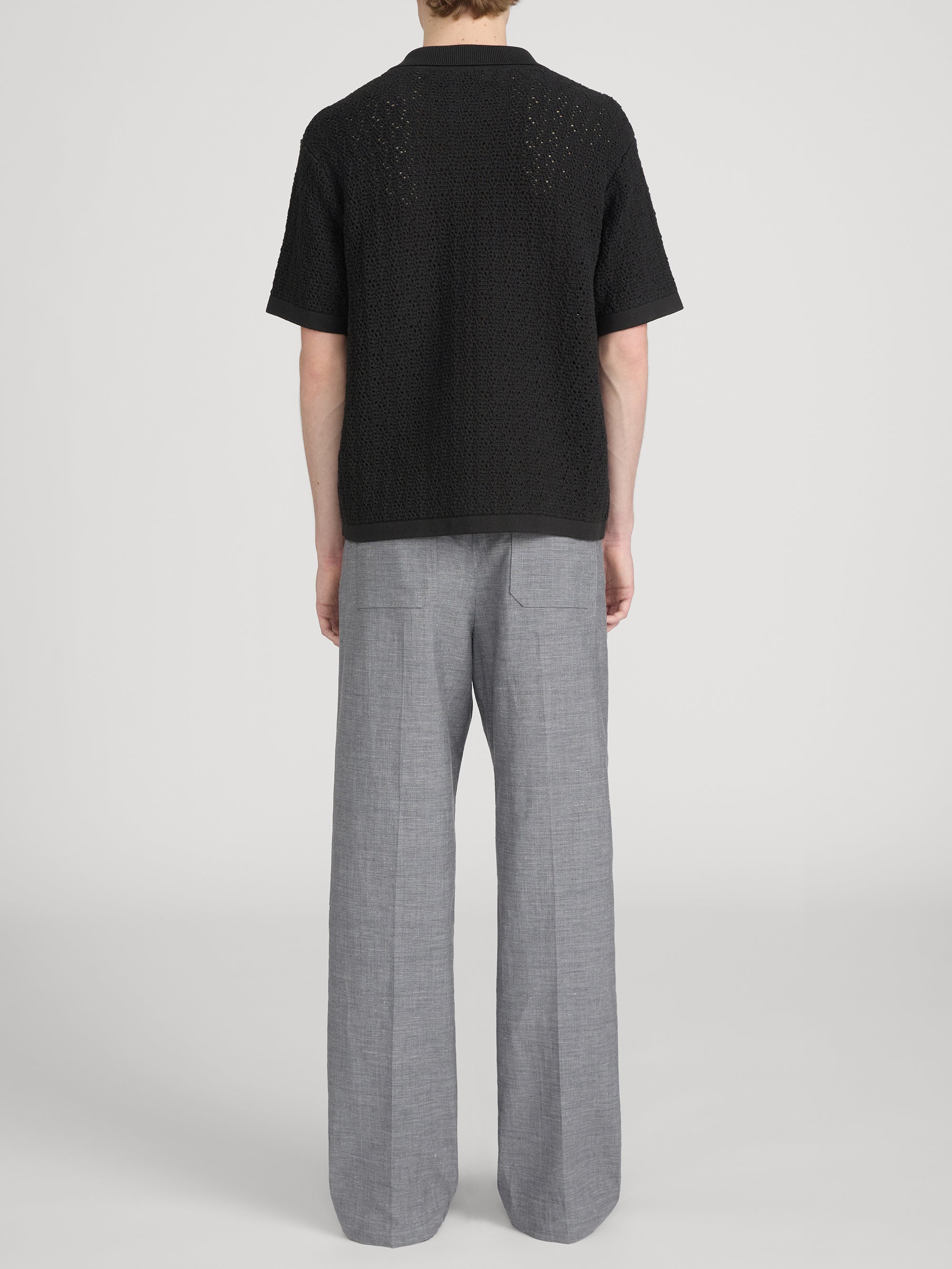 Easy Wide Leg Trousers -- Grey Melange
