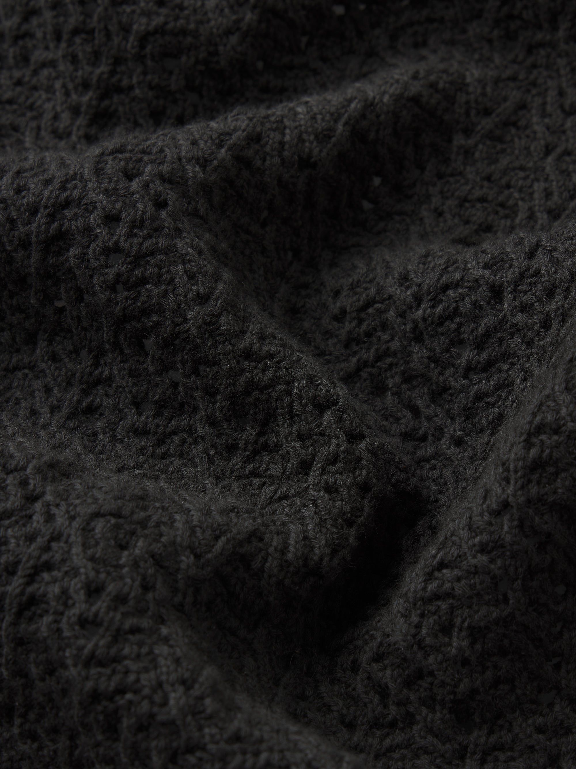 Open Stitch Cardigan -- Black